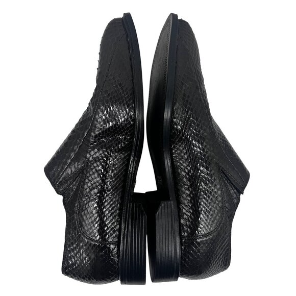 Giorgio Brutini Men Exotic Black Snake Skin Loafers Shoes US 10W Slip On Comfort - Picture 7 of 12